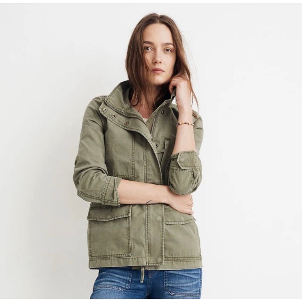 Madewell  Passage Utility Jacket Olive Green Safari Small Military L2512